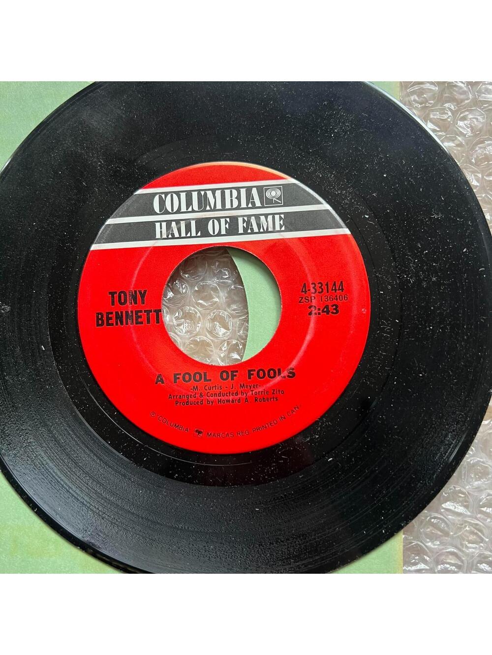 Tony Bennett – Yesterday I Heard The Rain 45rpm 7' Vinyl Record R86